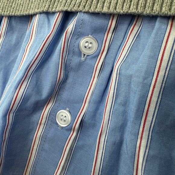 Central Park West Sweater Vest Mock Button Up NWT Medium Preppy Gray Blue - Picture 6 of 6